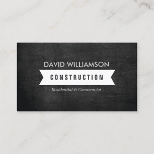 WHITE BANNER CONSTRUCTION, BUILDER, ARCHITECT LOGO BUSINESS CARD