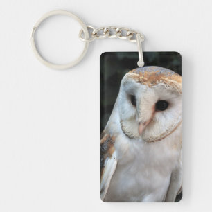 White Barn Owl Key Ring