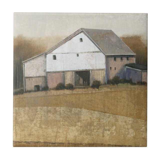 White Barn View Ceramic Tile (Front)