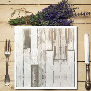 White barn woodgrain rustic western country party napkin