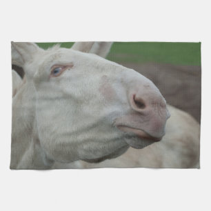 White Baroque Donkey Tea Towel