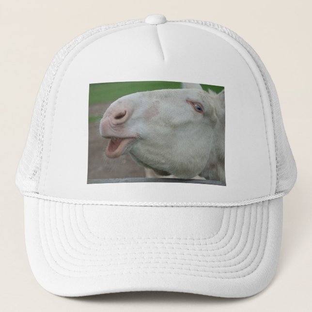 White Baroque Donkey Trucker Hat (Front)