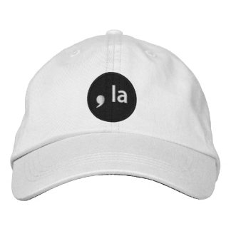 White Baseball Cap with ,la Logo