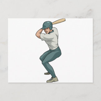 white baseball player postcard