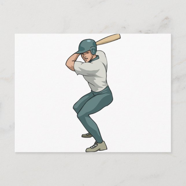 white baseball player postcard (Front)