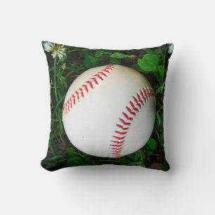 White Baseball red stitching Cushion