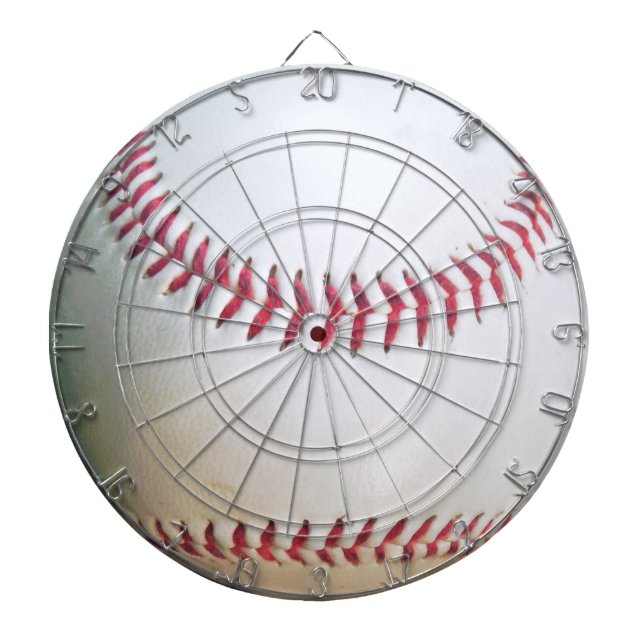 White Baseball with Red Stitching Dart Board (Front)