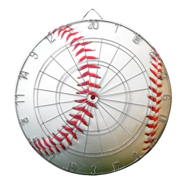 White Baseball with Red Stitching Dartboard (Front)