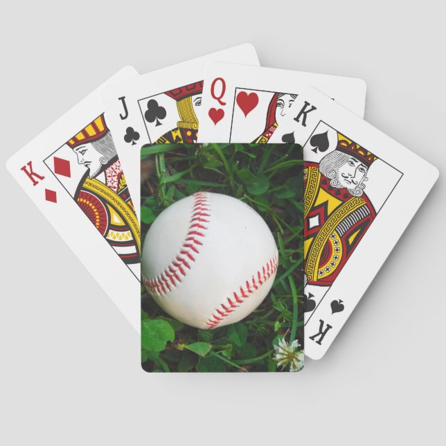 White Baseball with Red Stitching Playing Cards (Back)