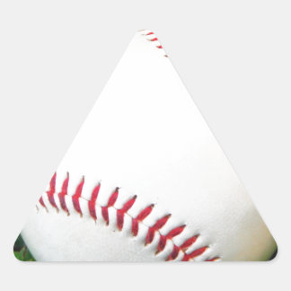 White Baseball with Red Stitching Triangle Sticker