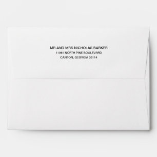 White Basic Classic Return Address Back Flap Envelope