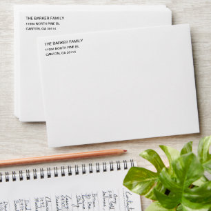 White Basic Classic Return Address Left Aligned Envelope