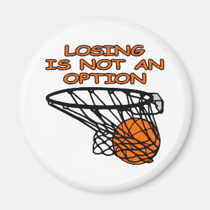 White Basketball Losing Not Option Magnet