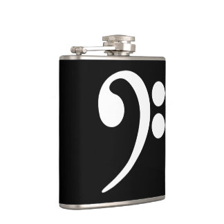 White Bass Clef Hip Flask
