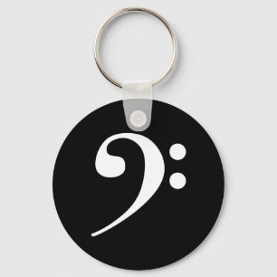 White Bass Clef Key Ring