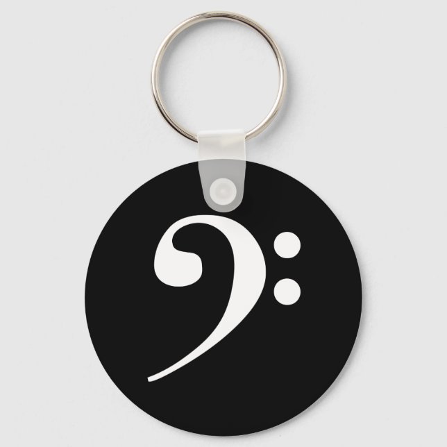White Bass Clef Key Ring (Front)