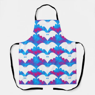 White Bats And Bows Blue Pink Apron