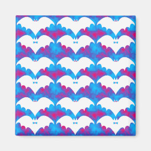 White Bats And Bows Blue Pink Magnet