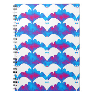 White Bats And Bows Blue Pink Notebook