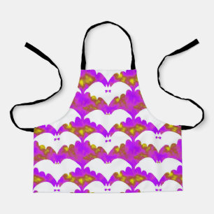 White Bats And Bows Pink Yellow Apron