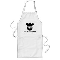 White BBQ apron for men | Eat Sleep Grill