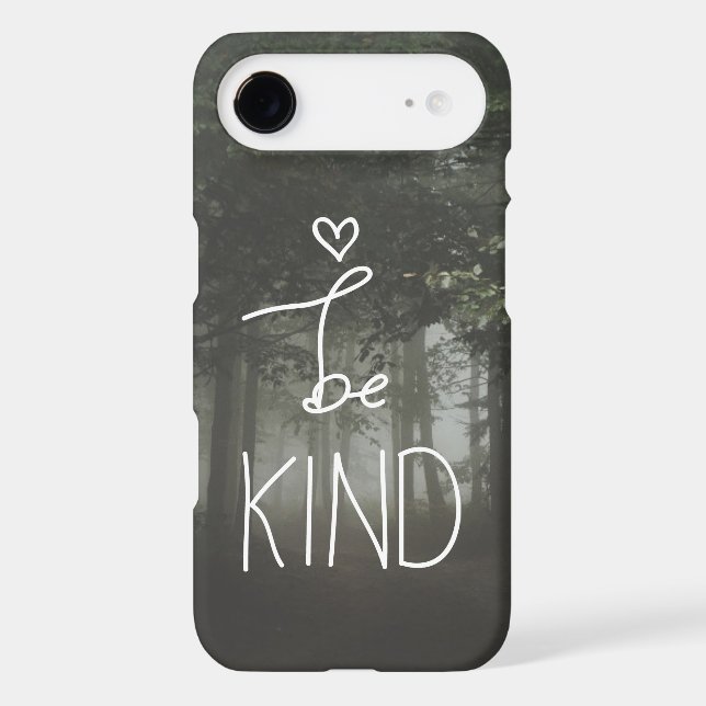 White Be Kind Quote Cute Heart Typography Girly Case-Mate iPhone Case (Back)