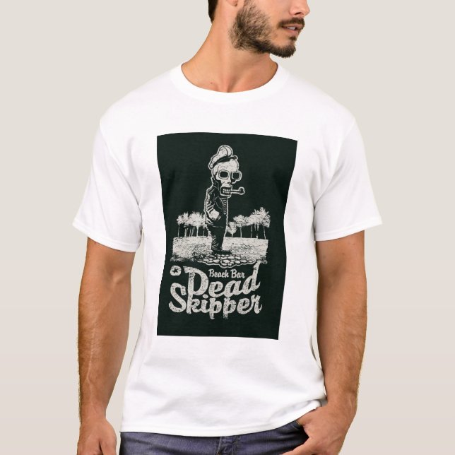 White Beach Bar Dead Skipper Graphic Tee (Front)