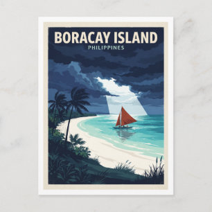 White Beach, Boracay, Philippines Malay Keepsake Postcard