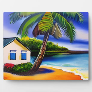 White Beach House and Blue Water Plaque