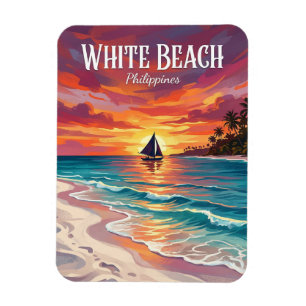 White Beach Philippines Magnet