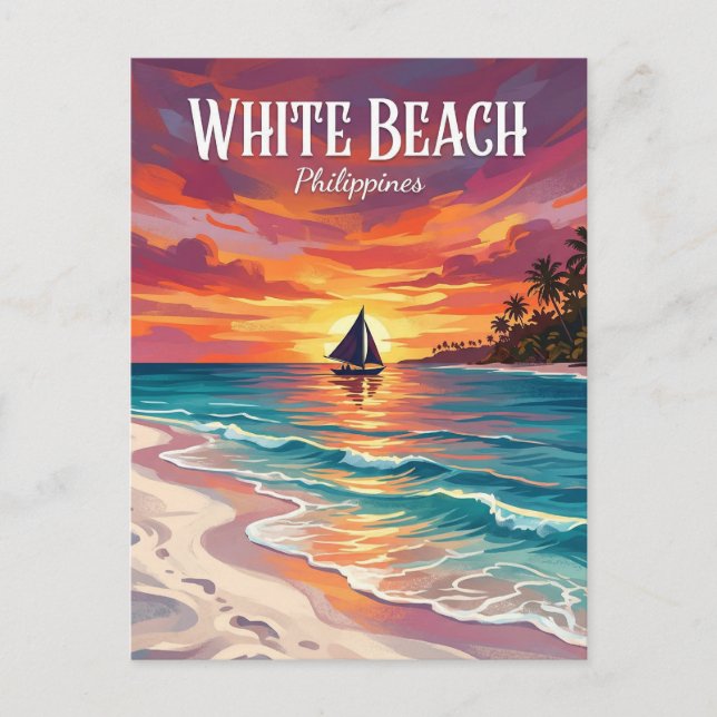White Beach Philippines Postcard (Front)