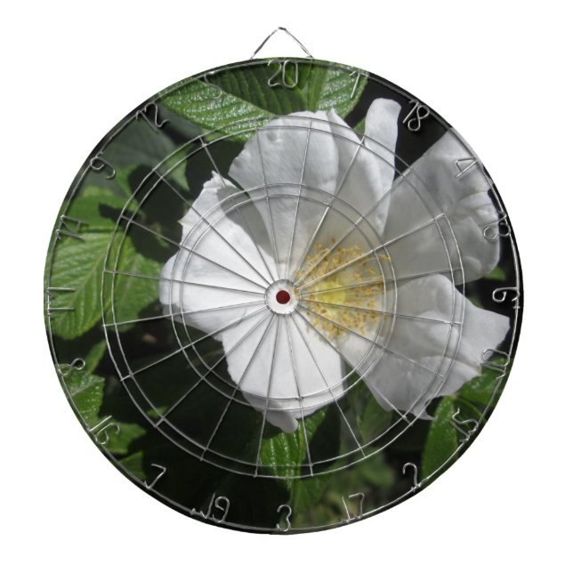 White Beach Plum Rose Dartboard (Front)
