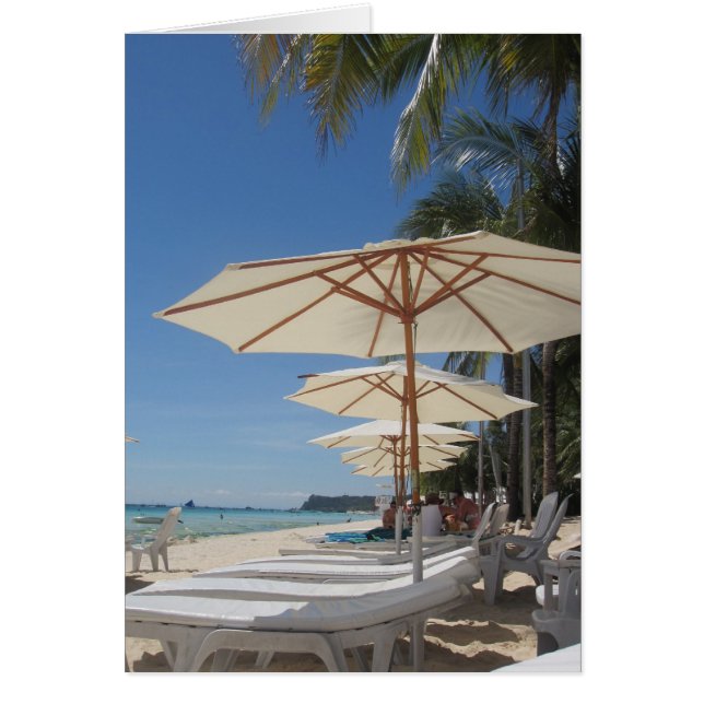 white beach umbrella lounges (Front)