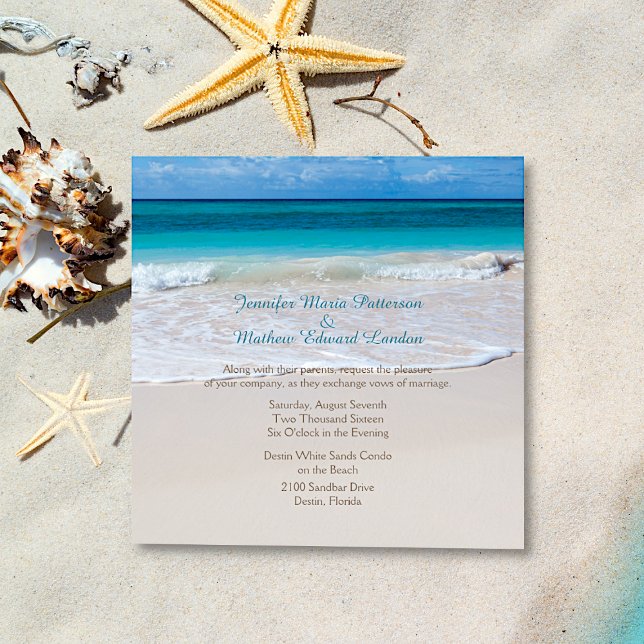 White Beach Wedding Invitation (Creator Uploaded)