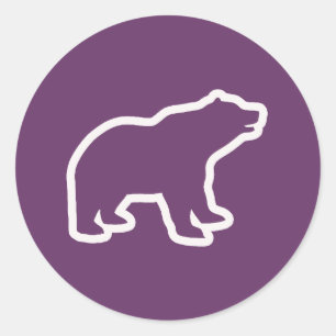 WHITE BEAR OUTLINE CLASSIC ROUND STICKER