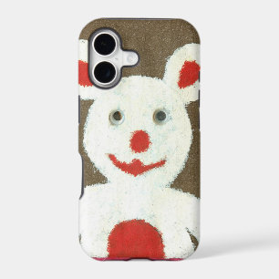 White Bear with Red Nose, Mouth, and Ears (Santa)