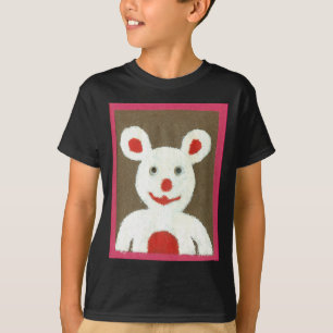 White Bear with Red Nose, Mouth, and Ears (Santa) T-Shirt