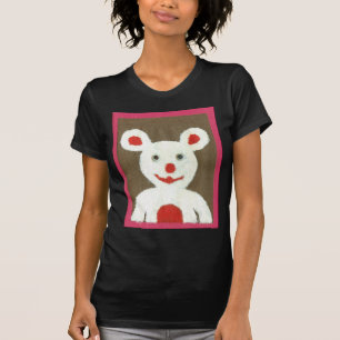 White Bear with Red Nose, Mouth, and Ears (Santa) T-Shirt