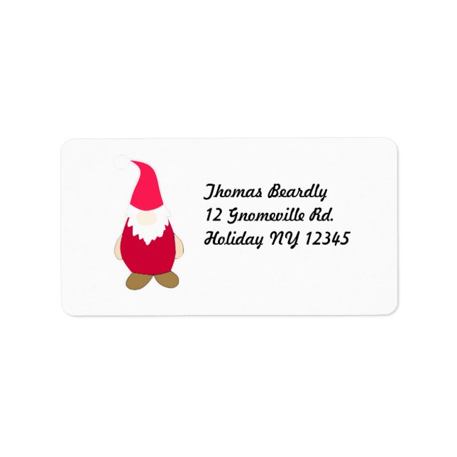 White Bearded Gnome Address Label (Front)