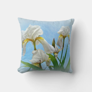 White Bearded Iris Cushion