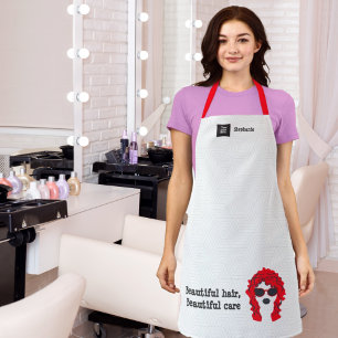 White Beauty Salon Hair Stylist Trendy Apron