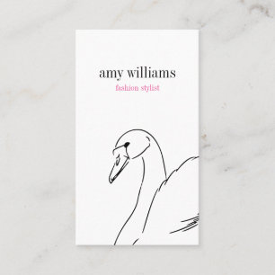 White beauty swan illustration stylish chic card