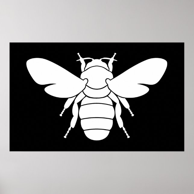 White Bee Art Print (Front)