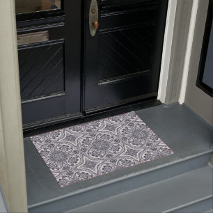 White Bee Mandala Pattern Doormat