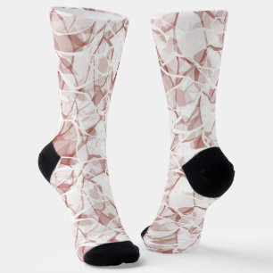 white beige abstract fashionable modern pattern    socks