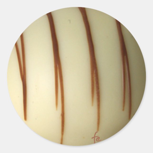 white Belgian chocolate Classic Round Sticker (Front)