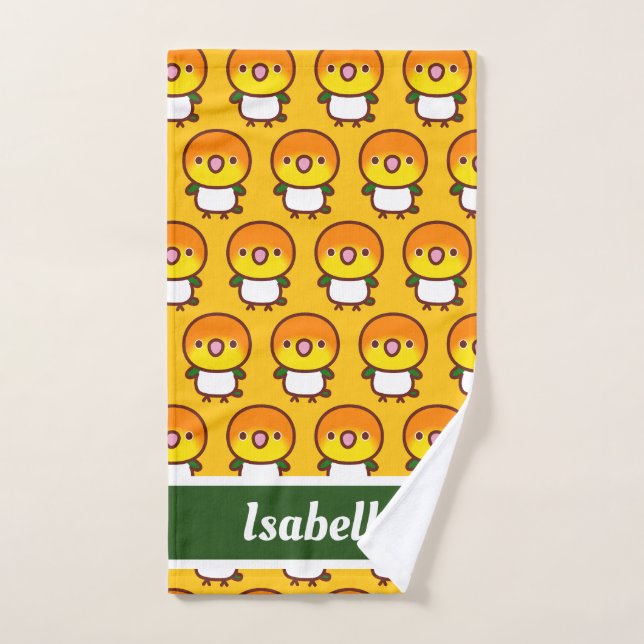 White-bellied caique hand towel (Hand Towel)