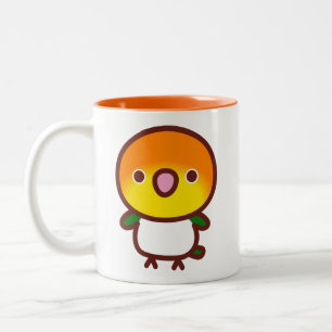 White-bellied caique Two-Tone coffee mug