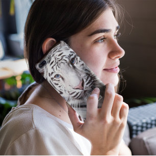 White Bengal Tiger Photography Add Name   Black iPhone 11 Case