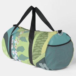 White Berries Mixed Greens Colour Blocks Modern Duffle Bag